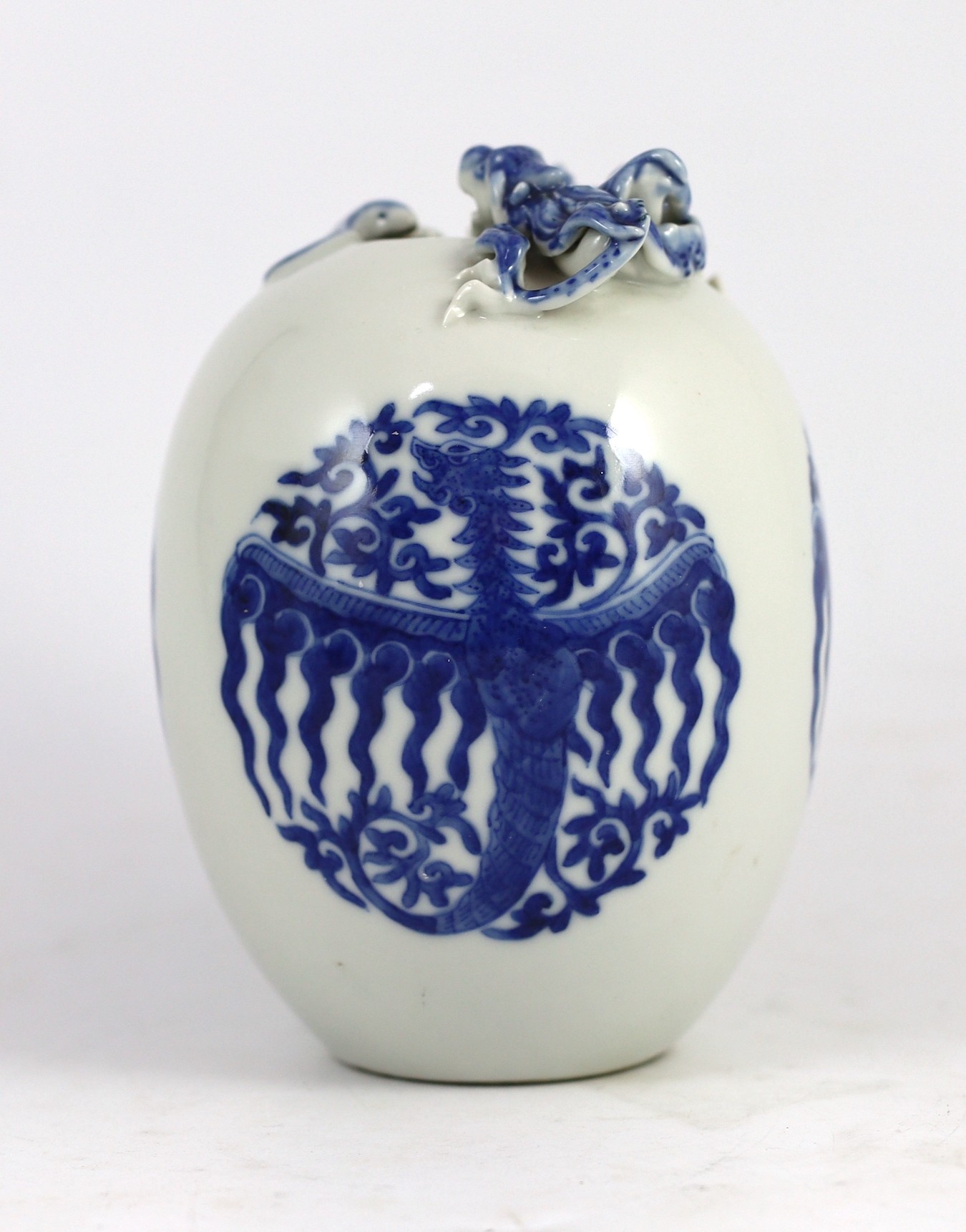 A Chinese ovoid 'dragon' vase, 19th century or later, 17.5cm high